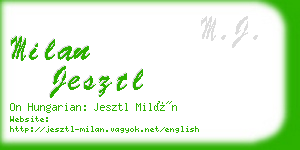 milan jesztl business card